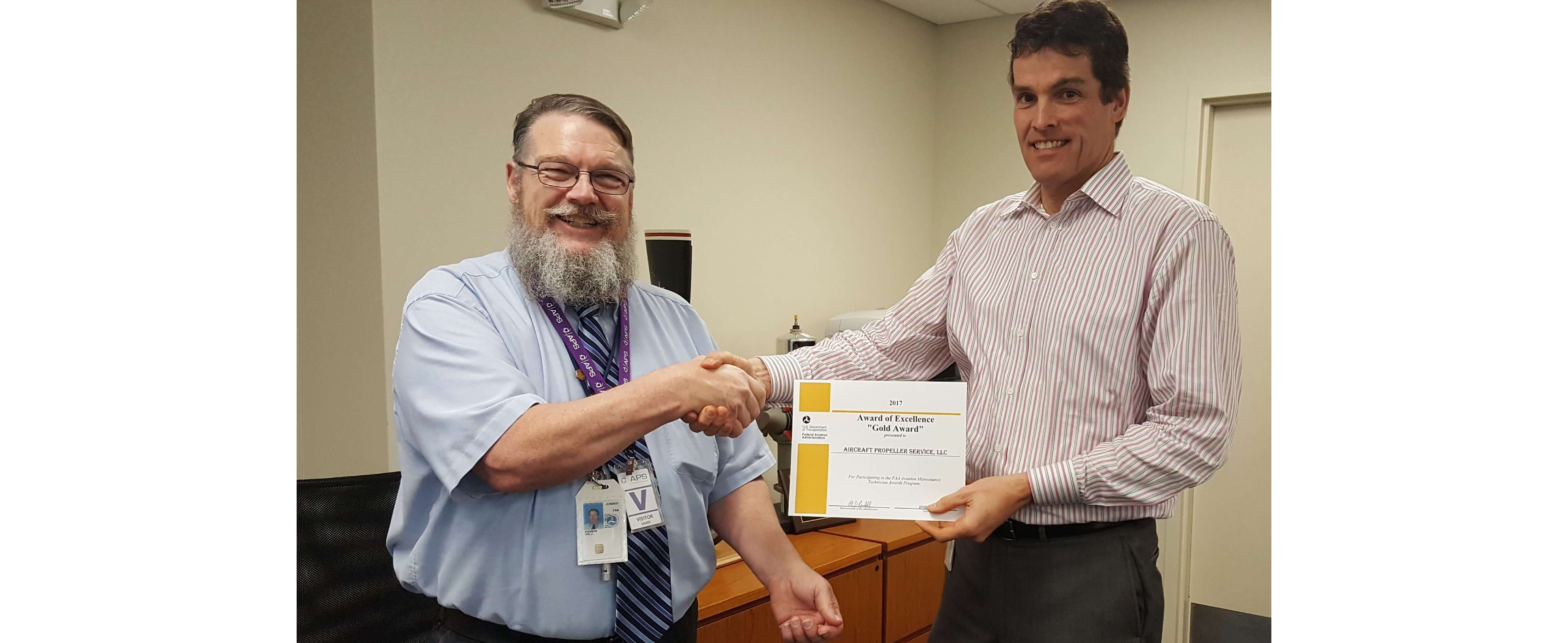 APS receives FAA’s AMT Gold Award of Excellence