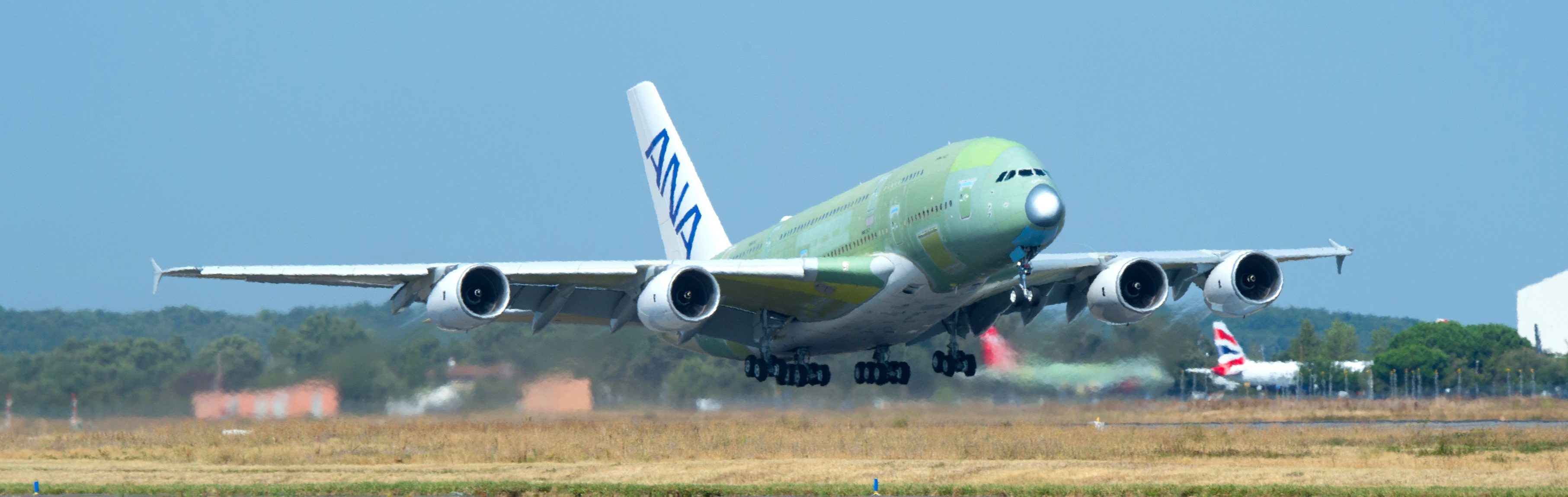 First ANA A380 takes to the skies